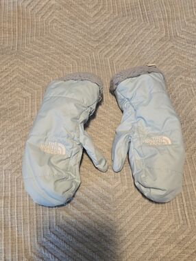 The North Face Pale Blue Insulated Mittens